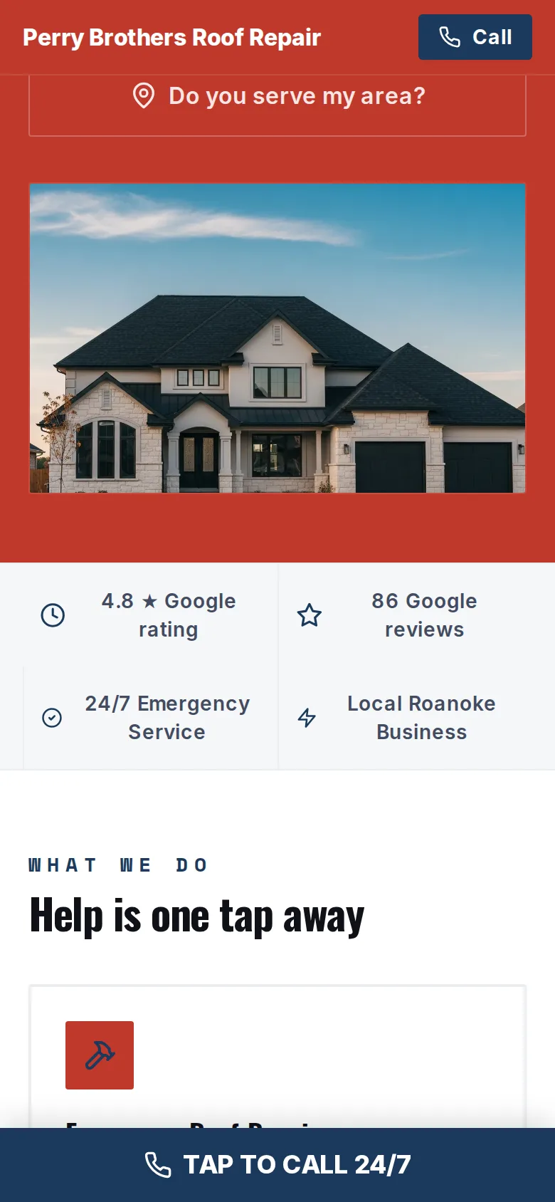 Ratings, badges & credentials up front — shown on a phone